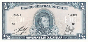 Chile P-134Aa 1/2 Escudo ND