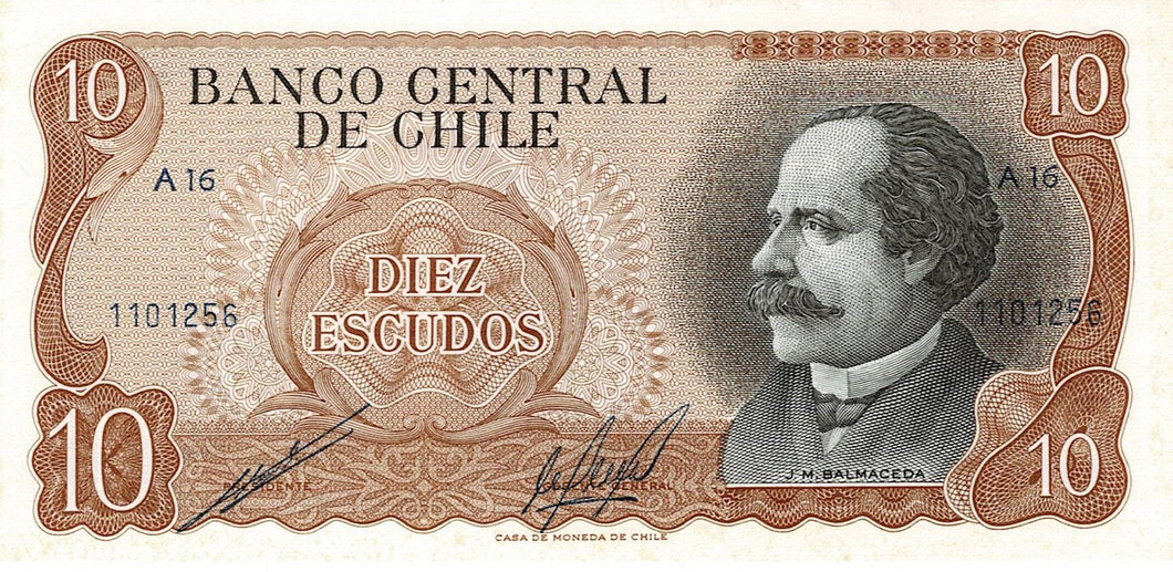 Chile P-143 10 Escudos ND