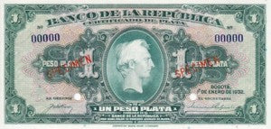Colombia / P-382s / 1 Peso / 01.01.1932 / SPECIMEN