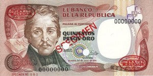 Colombia / P-423s1 / 500 Pesos / 20.07.1981 / SPECIMEN