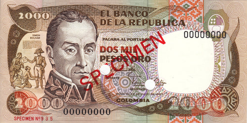 Colombia / P-430as / 1000 Pesos / 24.07.1983 / SPECIMEN