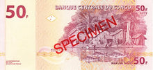 Congo Democratic Republic / P-097s / 50 Francs / 31.07.2007 / SPECIMEN
