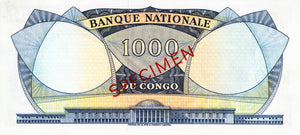 Congo Democratic Republic / P-008s / 1000 Francs / 01.08.1964 / SPECIMEN
