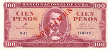 Cuba / P-099s / 100 Pesos / 1961 / SPECIMEN