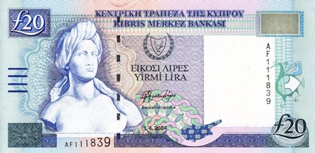 Cyprus  P-63c 20 Pounds 01.04.2004