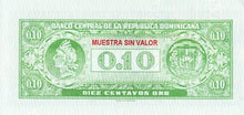 Dominican Republic / P-086s / 10 Centesimos Oro  / ND (1961) / SPECIMEN