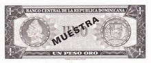 Dominican Republic / P-099s3 / 1 Peso Oro / ND (1964-73) / SPECIMEN