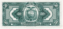 Ecuador / P-087s / 50 Sucres / ND (1928-36) / SPECIMEN