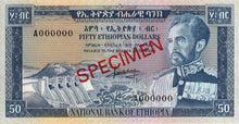 Ethiopia / P-28s / 50 Dollars / ND (1966) / SPECIMEN