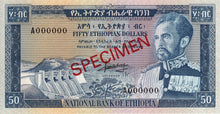 Ethiopia / P-28s / 50 Dollars / ND (1966) / SPECIMEN