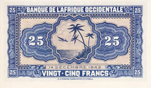 French West Africa / P-30a / 25 Francs / 14.12.1942