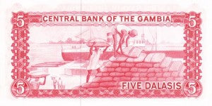 Gambia / P-05b / 5 Dalasis / ND (1972-86)