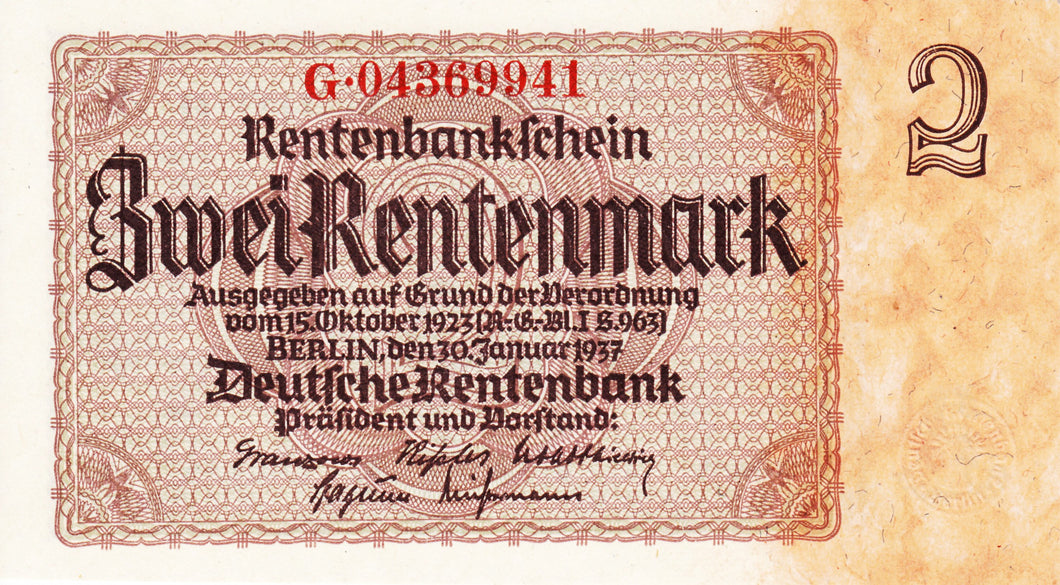 Germany / P-174b / 2 Rentenmark / 30.01.1937