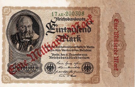 Germany / P-113a / 1 Mia Mark on 1000 Mark / ND 15.12.1922