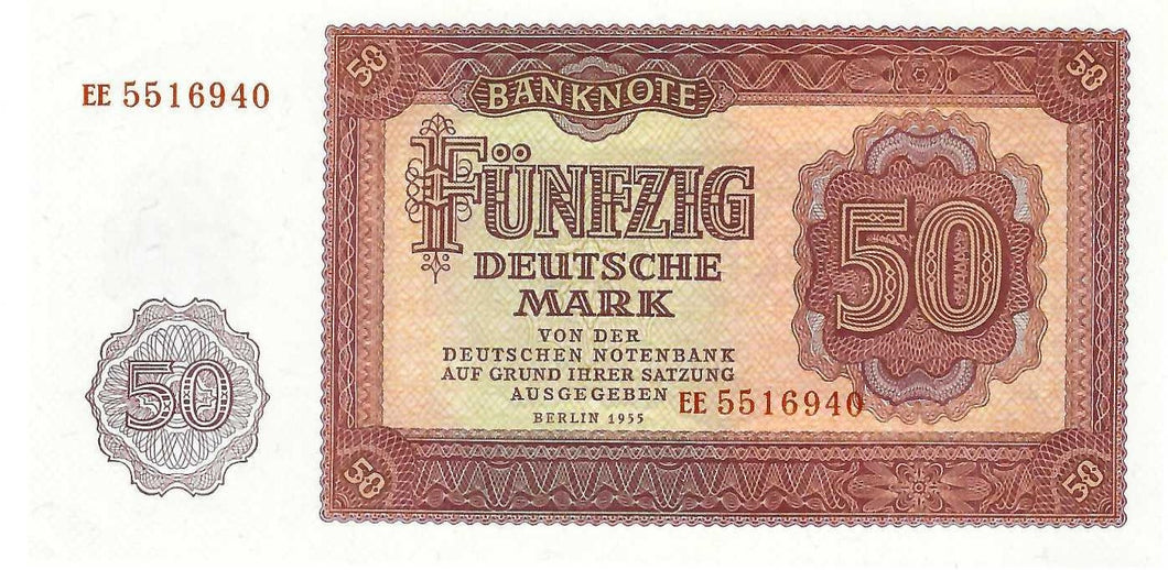 Germany Democratic Republic P-20a 50 Deutsche Mark 1955