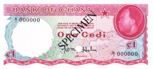 Ghana / P-05ct / 1 Cedi / ND (1965) / SPECIMEN