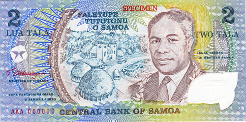 Samoa / P-31s / 2 Tala / ND (1990) / SPECIMEN / POLYMER PLASTIC