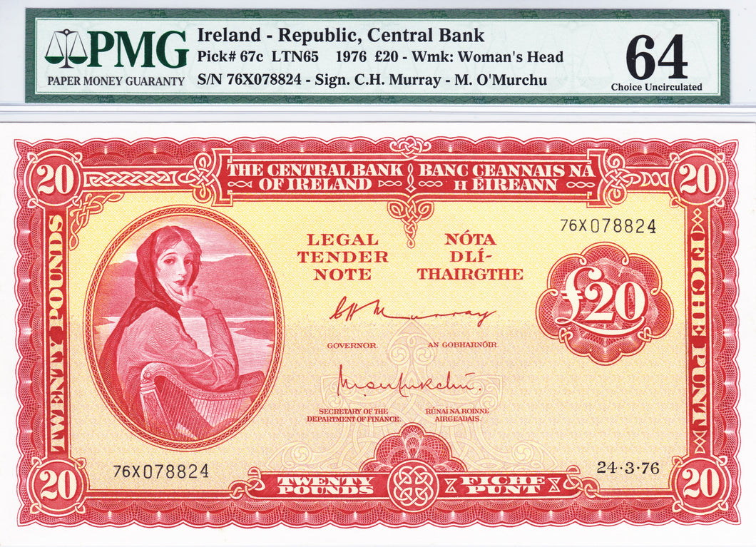 Ireland Republic / P-67c / 20 Pounds / 24.03.1976