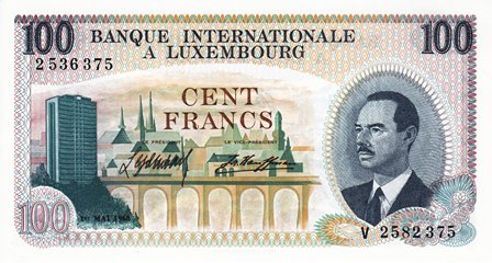 Luxembourg / P-14a / 100 Francs / 01.05.1968