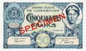 Luxembourg / P-38s1 / 50 Francs / 01.10.1932 / SPECIMEN