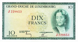 Luxembourg / P-48a / 10 Francs / ND (1954)