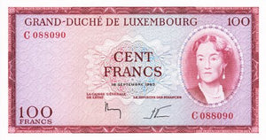 Luxembourg / P-52a / 100 Francs / 18.09.1963