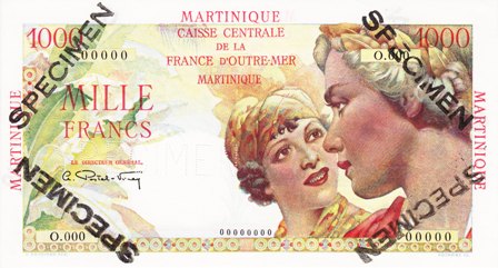 Martinique / P-33s / 1000 Francs / ND (1947-49) / SPECIMEN