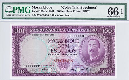 Mozambique / P-109cts / 100 Escudos / 27.03.1961 / SPECIMEN