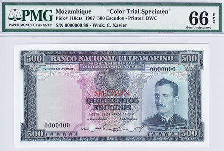 Mozambique P-310cts 500 Escudos 22.03.1967