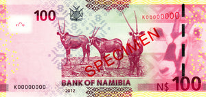 Namibia / P-14s / 100 Namibia Dollars / 2012 / SPECIMEN