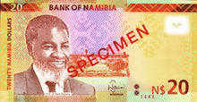 Namibia /  P-17s / 20 Namibia Dollars / 2015 / SPECIMEN