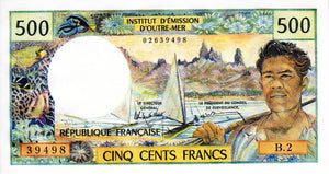 New Caledonia / P-60e / 500 Francs / ND (1969-92)