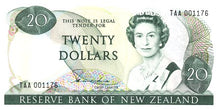 New Zealand P-173a 20 Dollars ND 1981-85