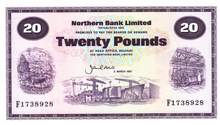 Northern Ireland / P-190c / 20 Pounds / 02.03.1987