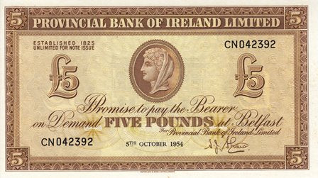 Northern Ireland / P-242 / 5 Pounds / 05.10.1954