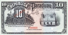 Paraguay P-164s 10 Pesos L 1920/1923 SPECIMEN