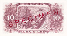 Romania / P-088s / 10 Lei / 1952 / SPECIMEN