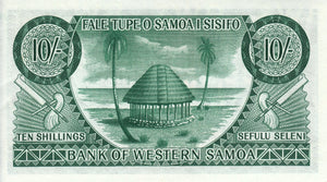 Western Samoa / P-13a / 10 Shillings / ND (1963)