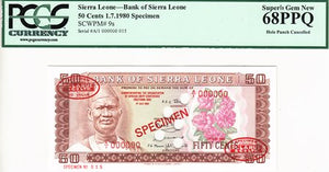 Sierra Leone / P-09s / 50 Cents / 01.07.1980 / SPECIMEN