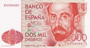 Spain / P-159 / 2'000 Pesetas / 22.07.1980 (1983)