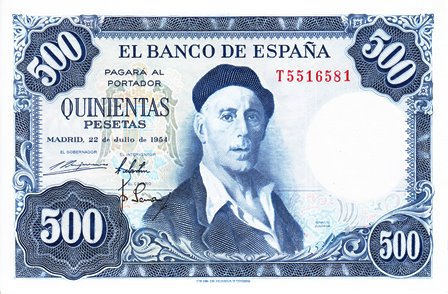 Spain / P-148a / 500 Pesetas / 26.07.1954 (1958)