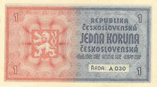 Bohemia and Moravia / P-01b / 1 Koruna / ND (1939) / machine overprint