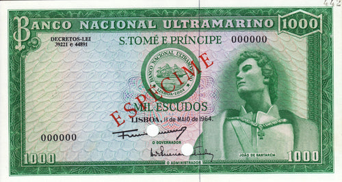Saint Thomas and Prince Islands / P-40s / 1000 Escudos / 11.05.1964 / SPECIMEN