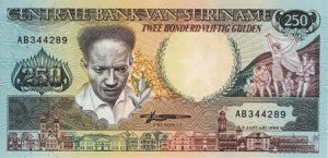 Suriname / P-134 / 250 Gulden / 09.01.1988