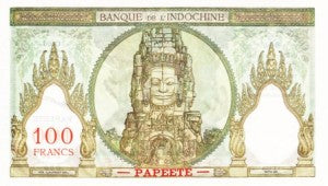 Tahiti / P-14ds / 100 Francs / ND (1939-65) / SPECIMEN