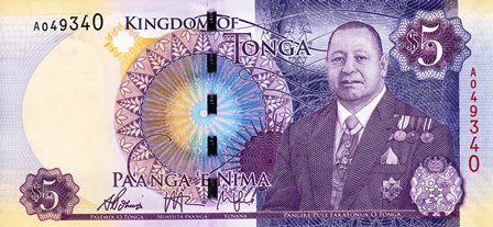 Tonga / P-45 / 5 Pa'anga / ND (2015)