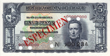 Uruguay / P-036bs / 5 Pesos / L 1939 / SPECIMEN