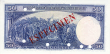 Uruguay / P-044 As / 50 Pesos / L 1939 (1967) / SPECIMEN