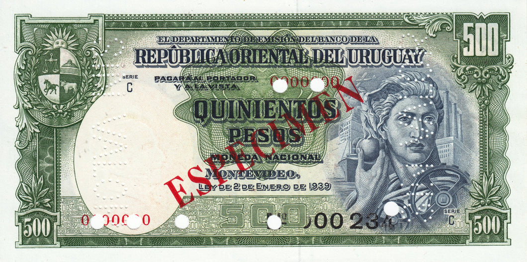 Uruguay P-40bs 500 Pesos L 1939