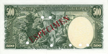 Uruguay / P-040bs / 500 Pesos / L. 1939 / SPECIMEN